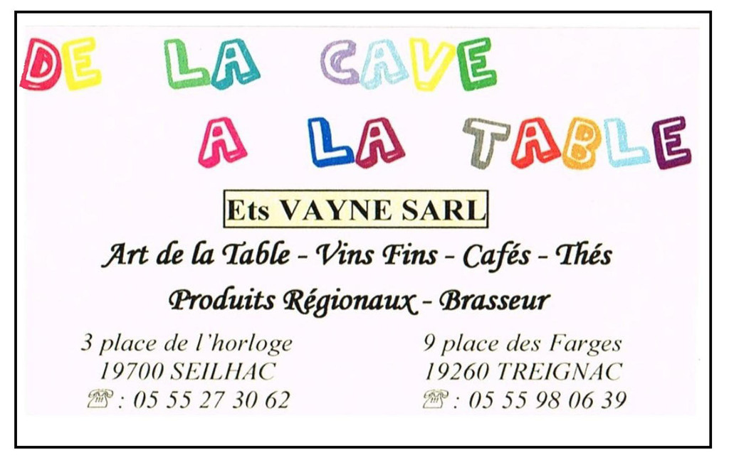 De la Cave à la Table